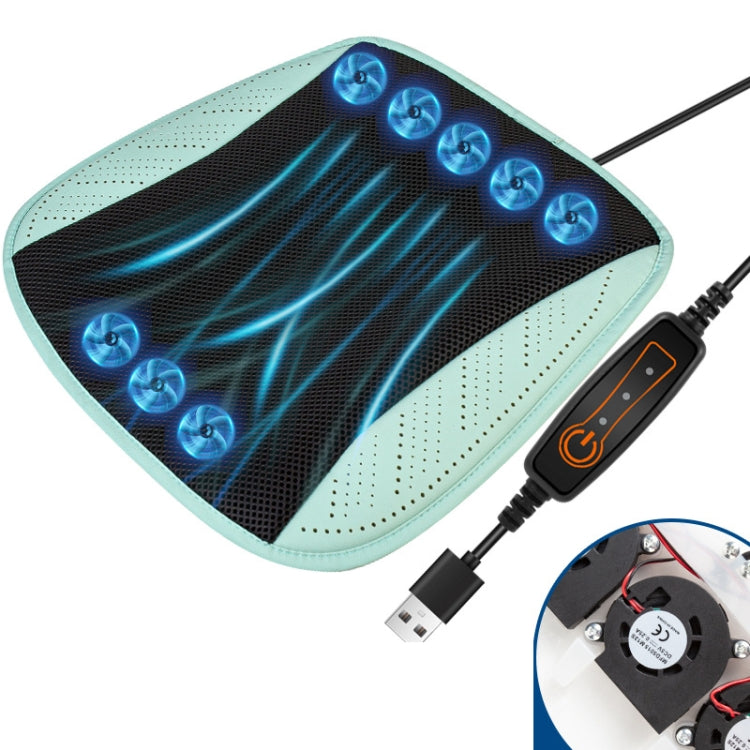 Car USB Summer Cool Ventilated Breathable Seat Cushion(Blue 8 Sets Fan) - free shipping - PMC TechLife - Order now!