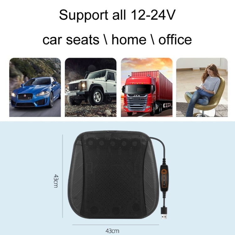 Car USB Summer Cool Ventilated Breathable Seat Cushion(Navy 8 Sets Fan) - Seat Accessories by PMC TechLife | Online Shopping South Africa | PMC TechLife | Buy Now Pay Later Mobicred