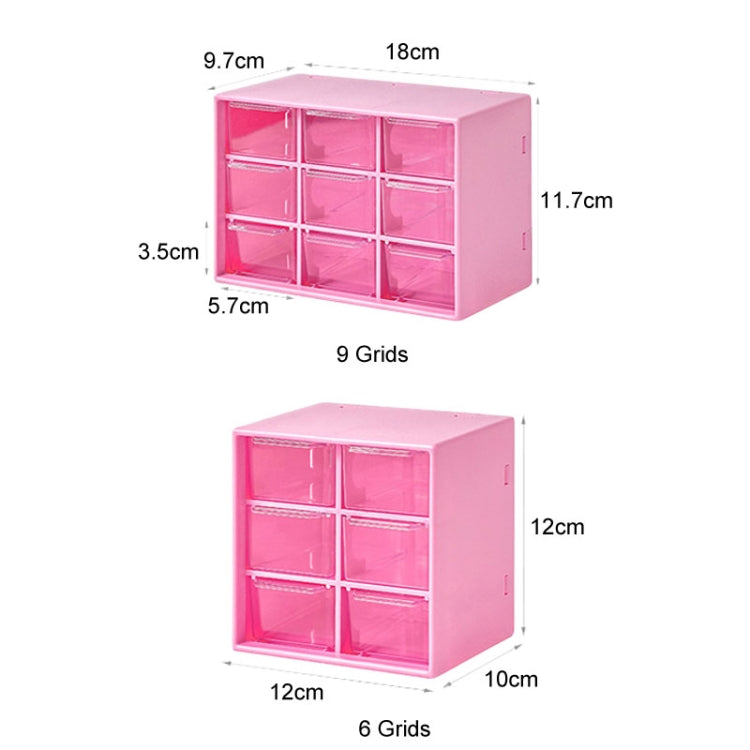 Transparent Desktop Small Objects Compartment Drawer Organizer Hair Accessories Storage Case, Color: 9 Grids Pink - free shipping - PMc TechLife - Order now!