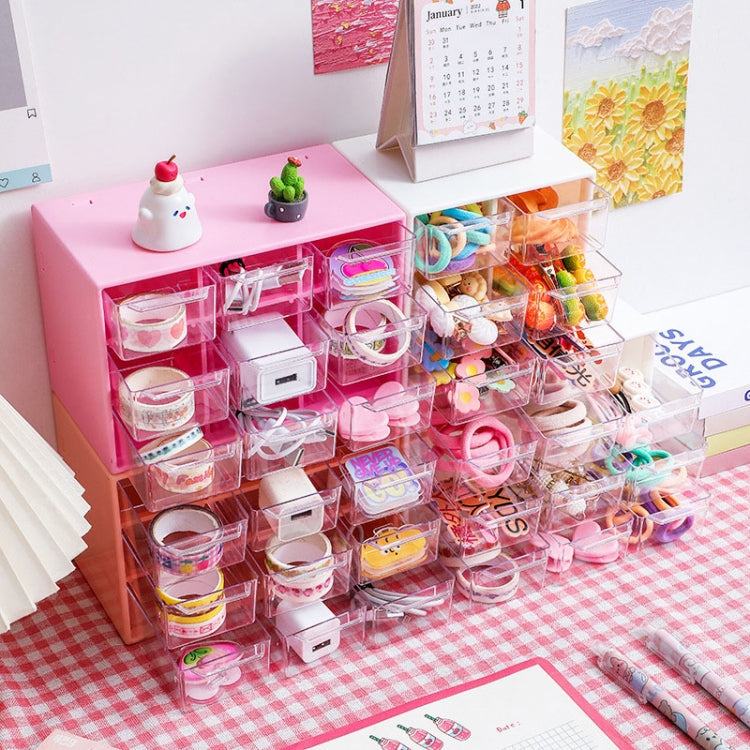 Transparent Desktop Small Objects Compartment Drawer Organizer Hair Accessories Storage Case, Color: 9 Grids Pink - free shipping - PMc TechLife - Order now!