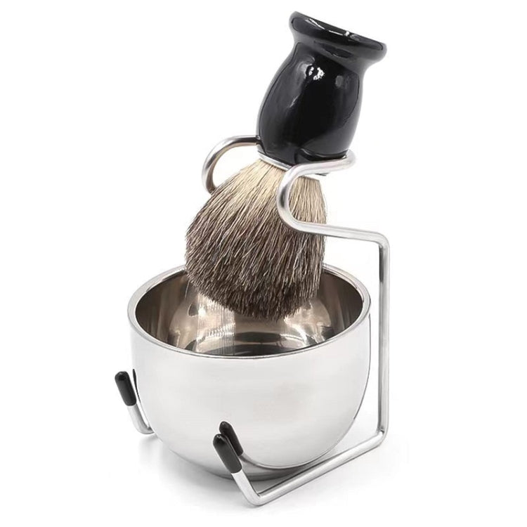 3pcs /Set Men Foam Manual Wooden Handle Beard Brush Set, Color: Badger Hair Silver - Manual Razor by PMC TechLife | Online Shopping South Africa | PMC TechLife | Buy Now Pay Later Mobicred