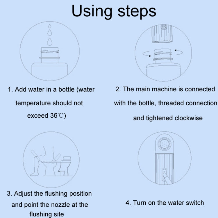 Female Handheld Mini External Vaginal Wash Maternity Portable Electrical Feminine Cleanser, Model: Lightless Model+Bottle - free shipping - PMC TechLife - Order now!