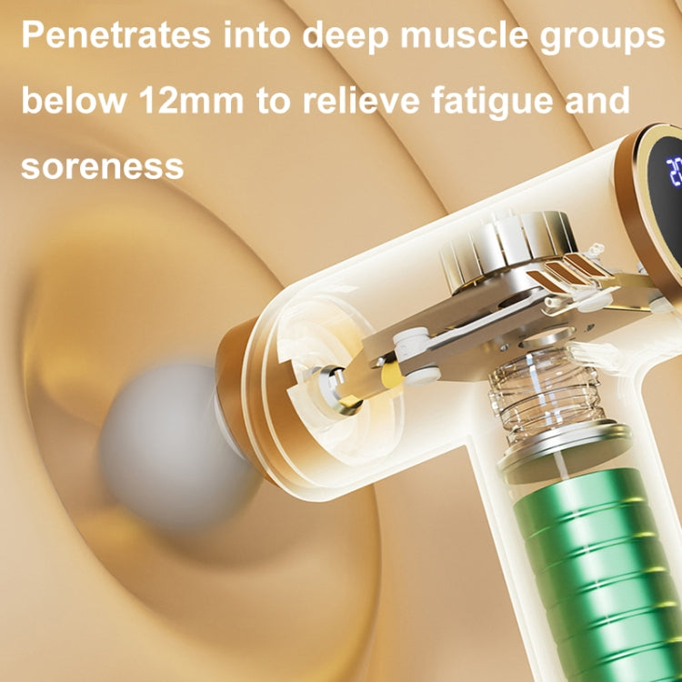 LCD Variable Frequency Silent Fascia Gun High Frequency Vibration Muscle Relaxation Massager(Khaki) - free shipping - PMC TechLife - Order now!