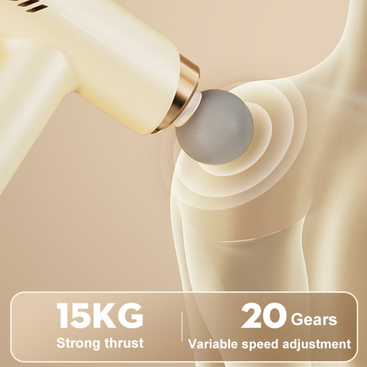 LCD Variable Frequency Silent Fascia Gun High Frequency Vibration Muscle Relaxation Massager(White) - free shipping - PMC TechLife - Order now!