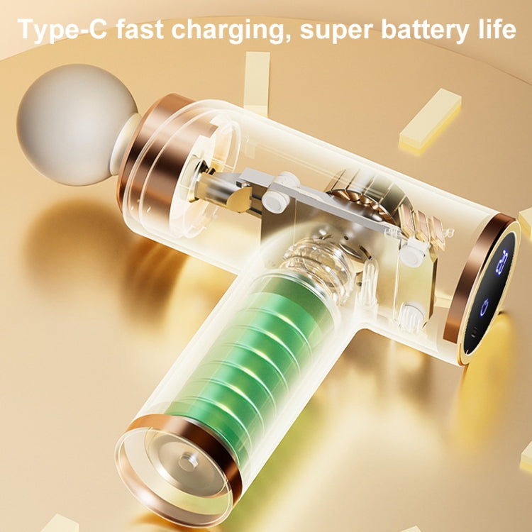 LCD Variable Frequency Silent Fascia Gun High Frequency Vibration Muscle Relaxation Massager(White) - free shipping - PMC TechLife - Order now!