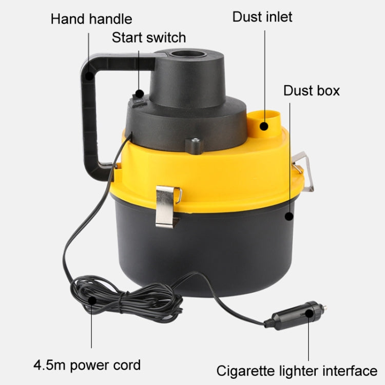 Vehicle Vacuum Cleaner For Wet And Dry Use Large Round Tub Car Cleaning Tool, Style: 12V Car Model - Vacuum Cleaner by PMC TechLife | Online Shopping South Africa | PMC TechLife | Buy Now Pay Later Mobicred