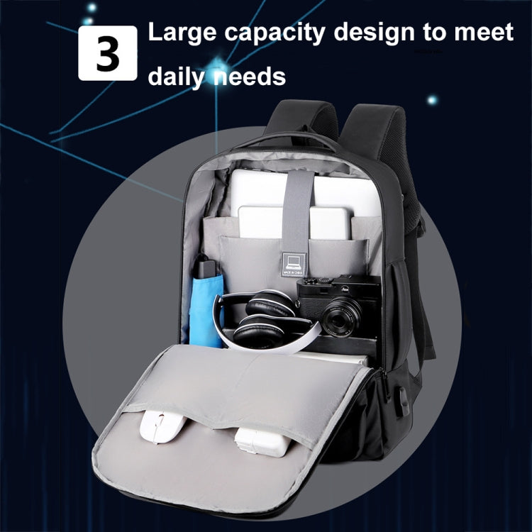Expandable Business Waterproof Laptop Backpack With USB Port(Grey) - Backpack by PMC Jewellery | Online Shopping South Africa | PMC Jewellery | Buy Now Pay Later Mobicred