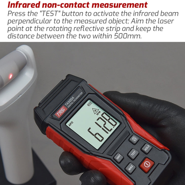 TASI TA500A Optical Measurement Laser Tachometer Digital Display Measuring Speed Meter - Tachometers & Anemometer by TASI | Online Shopping South Africa | PMC TechLife | Buy Now Pay Later Mobicred