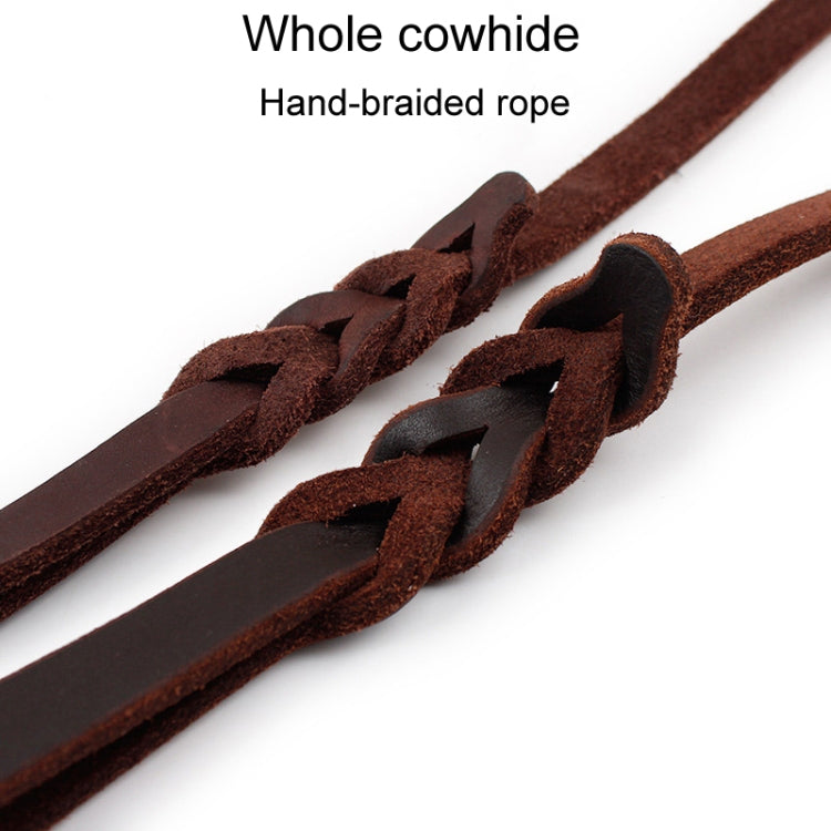 1.2 x 150cm Pet Outing Cowhide Towing Leash Dog Training Harness(Bronze Hook) - Leashes & Chest Strap by PMC TechLife | Online Shopping South Africa | PMC TechLife | Buy Now Pay Later Mobicred