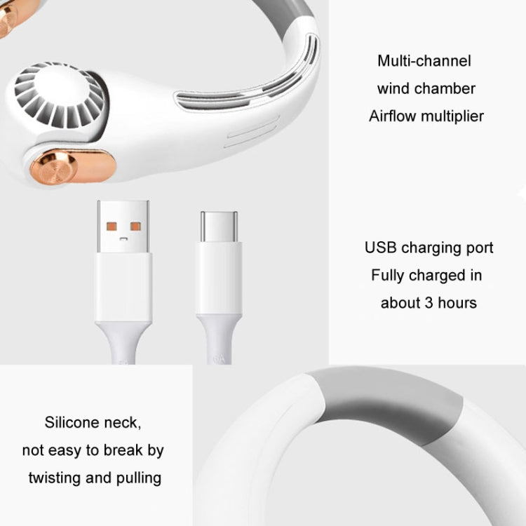 Mini Silicone Neck Fan Portable USB Student Outdoor Adjustable Fan(White) - Electric Fans by PMC TechLife | Online Shopping South Africa | PMC TechLife | Buy Now Pay Later Mobicred