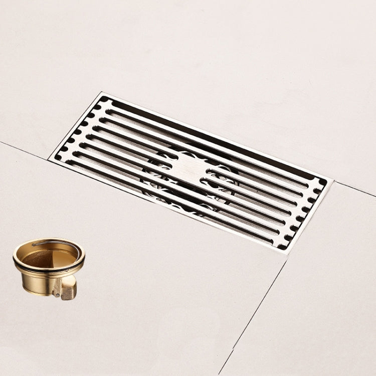All Copper Brushed Anti-Odor Floor Drain Gravity Copper Core Bathroom Floor Drain, Specification: 8x20cm Long Medium Drain - Drain Strainers by PMc TechLife | Online Shopping South Africa | PMc TechLife | Buy Now Pay Later Mobicred