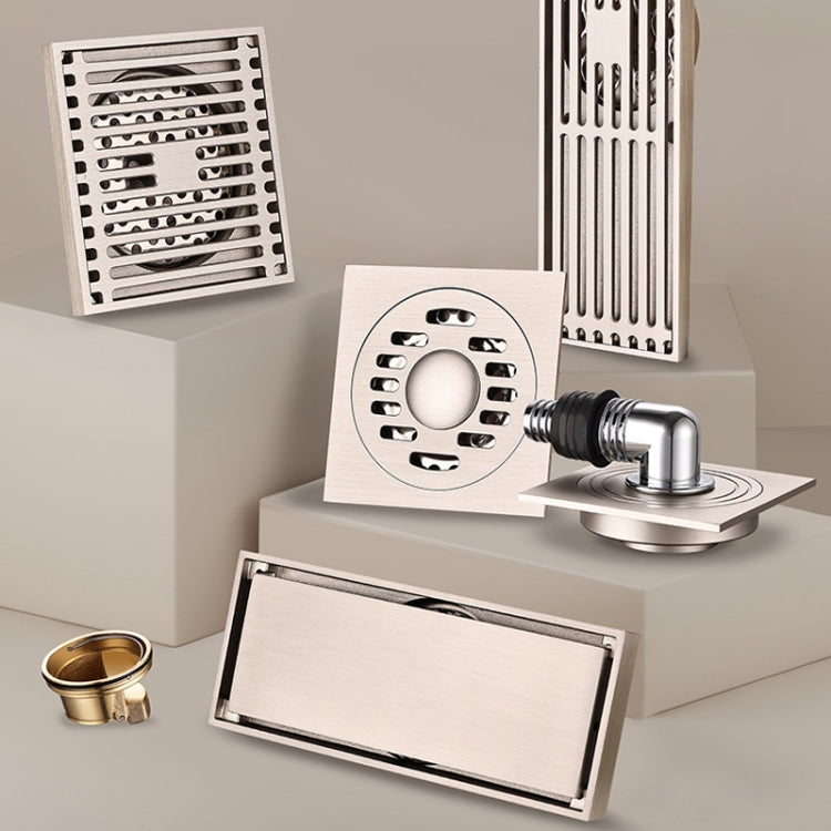 All Copper Brushed Anti-Odor Floor Drain Gravity Copper Core Bathroom Floor Drain, Specification: Square Fine Sculpture Single Use - Drain Strainers by PMc TechLife | Online Shopping South Africa | PMc TechLife | Buy Now Pay Later Mobicred