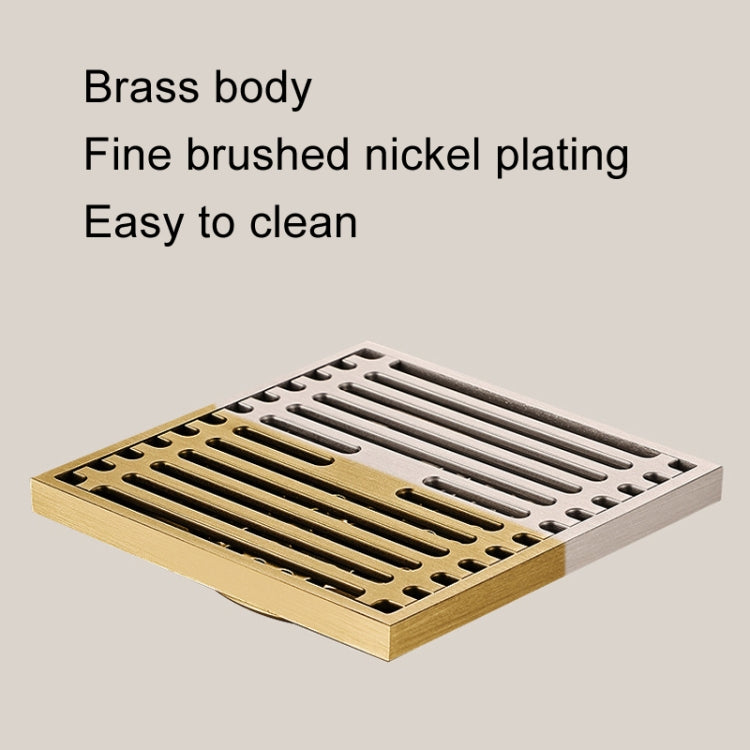 All Copper Brushed Anti-Odor Floor Drain Gravity Copper Core Bathroom Floor Drain, Specification: Round Straight Strip Dual Use - Drain Strainers by PMc TechLife | Online Shopping South Africa | PMc TechLife | Buy Now Pay Later Mobicred