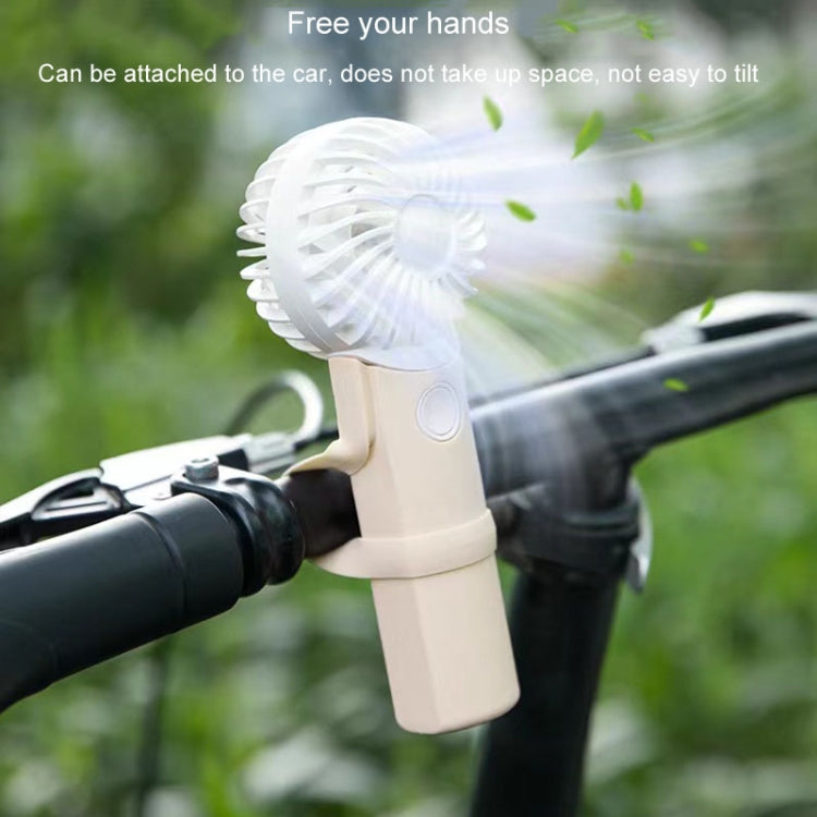 Portable Handheld Quiet Fan Silicone Hanging Neck Small Electrical Fan(Beige) - Electric Fans by PMC TechLife | Online Shopping South Africa | PMC TechLife | Buy Now Pay Later Mobicred