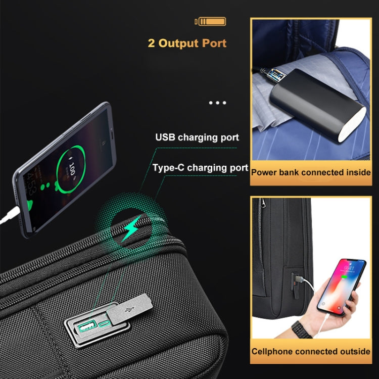 Bopai AL-61-122631B Large Capacity Cowhide Laptop Backpack With USB+Type-C Port(High-end Version) - free shipping - PMC Jewellery - Order now!