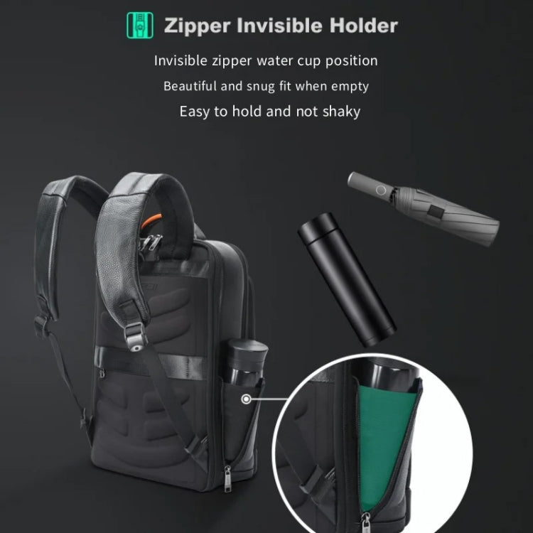 Bopai AL-61-122631B Large Capacity Cowhide Laptop Backpack With USB+Type-C Port(High-end Version) - free shipping - PMC Jewellery - Order now!