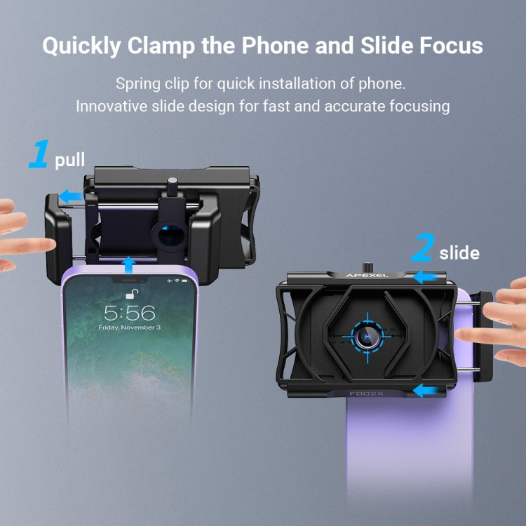 APEXEL F002X Universal Phone Adapter for Monoculars Binoculars Smartphone Holder Clip(Green) - free shipping - PMC Jewellery - Order now!