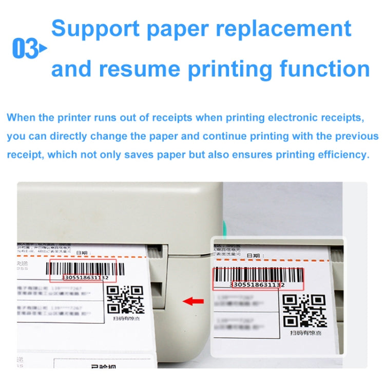 Xprinter XP-450B USB Port Supermarket Cashier Barcode Thermal Printer(US Plug) - free shipping - PMC TechLife - Order now!