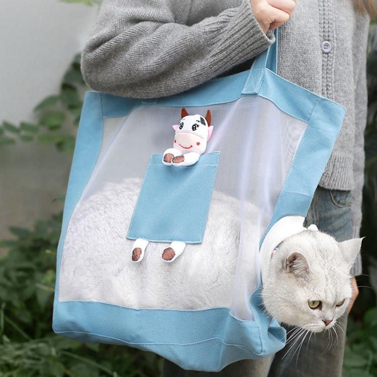 Handheld Large Capacity Breathable Exposed Canvas Cat Bag Outdoor Portable Pet Bag(Green) - Pet Bags by PMC TechLife | Online Shopping South Africa | PMC TechLife | Buy Now Pay Later Mobicred
