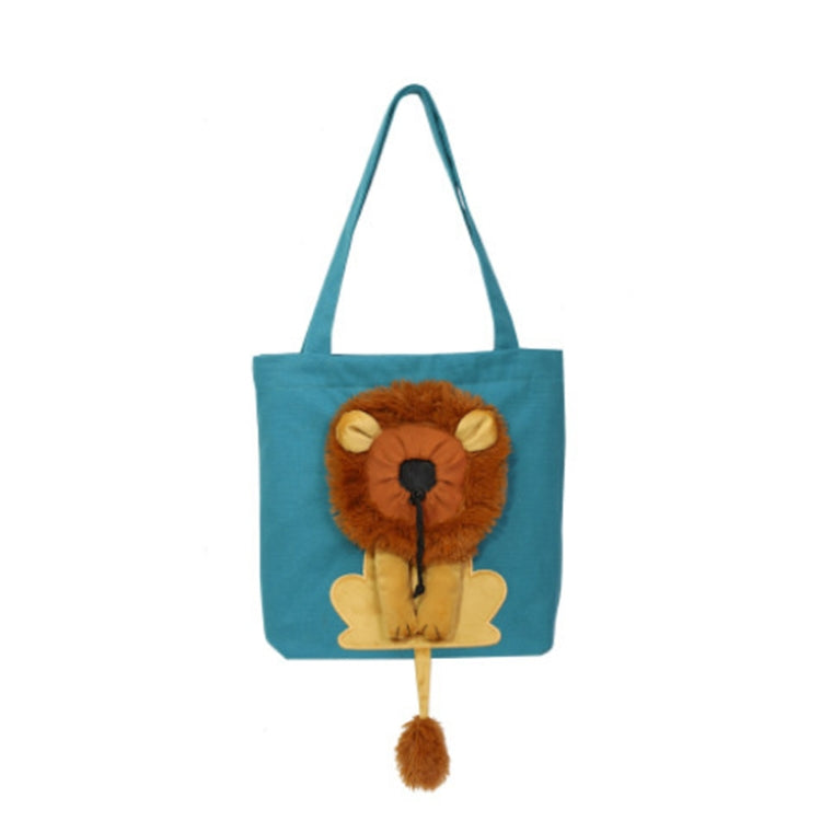 Canvas Expandable Little Lion Shape Cat Bag Small Dog Handbag, Size: Small (Lake Blue) - Pet Bags by PMC TechLife | Online Shopping South Africa | PMC TechLife | Buy Now Pay Later Mobicred