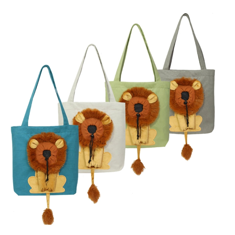 Canvas Expandable Little Lion Shape Cat Bag Small Dog Handbag, Size: Small (Light Green) - Pet Storages & Bags by PMC TechLife | Online Shopping South Africa | PMC TechLife | Buy Now Pay Later Mobicred