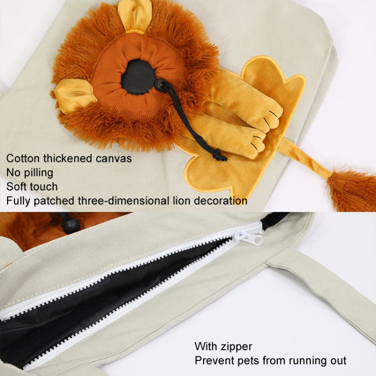 Canvas Expandable Little Lion Shape Cat Bag Small Dog Handbag, Size: Small (Lake Blue) - Pet Bags by PMC TechLife | Online Shopping South Africa | PMC TechLife | Buy Now Pay Later Mobicred