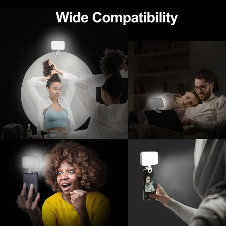 66 LEDs Selfie Fill Light Rechargeable 3 Modes Clip-on Pocket Light For Phone, Laptop, Tablet Meeting(White) - Selfie Light by PMC TechLife | Online Shopping South Africa | PMC TechLife | Buy Now Pay Later Mobicred