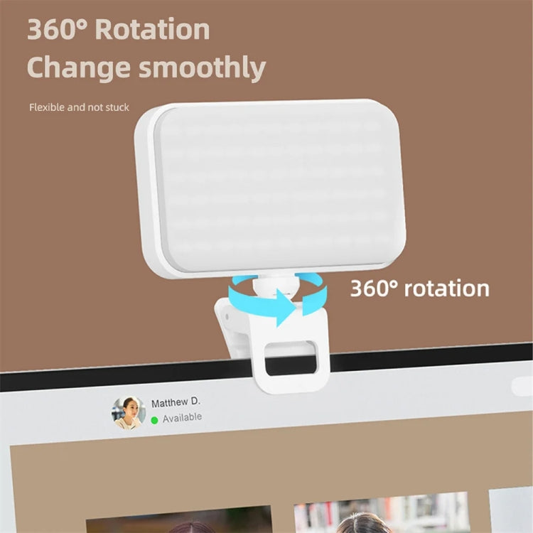 66 LEDs Selfie Fill Light Rechargeable 3 Modes Clip-on Pocket Light For Phone, Laptop, Tablet Meeting(Black) - Selfie Light by PMC TechLife | Online Shopping South Africa | PMC TechLife | Buy Now Pay Later Mobicred