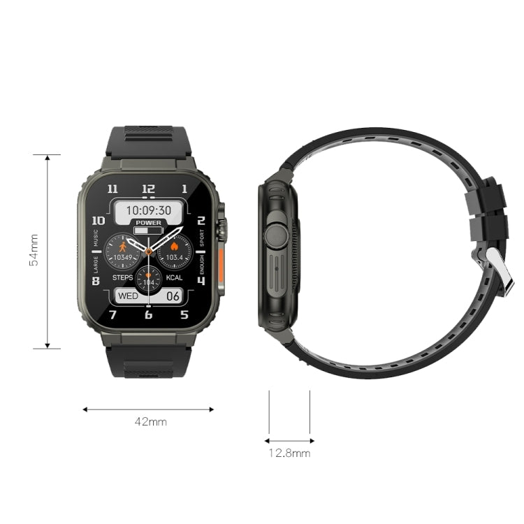 A70 1.96 Inch Health Monitoring Multifunctional IP68 Waterproof Bluetooth Call Smart Watch(Black Steel) - Smart Watches by PMC TechLife | Online Shopping South Africa | PMC TechLife | Buy Now Pay Later Mobicred