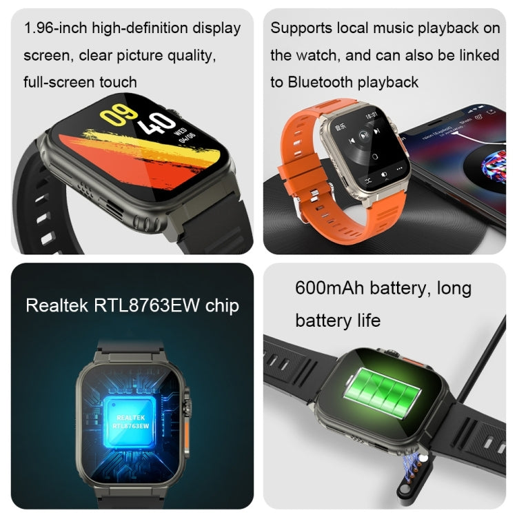 A70 1.96 Inch Health Monitoring Multifunctional IP68 Waterproof Bluetooth Call Smart Watch(Silver Steel) - Smart Watches by PMC TechLife | Online Shopping South Africa | PMC TechLife | Buy Now Pay Later Mobicred