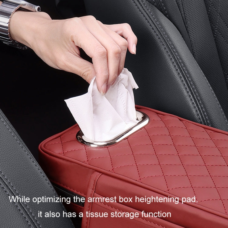 Car Armrest Box Booster Pad Widened Interior Tissue Box, Color: Black Red - Stowing Tidying by PMC TechLife | Online Shopping South Africa | PMC TechLife | Buy Now Pay Later Mobicred