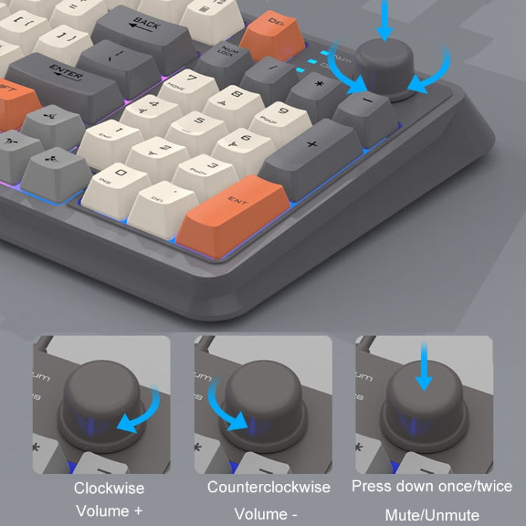 XUNSVFOX K94 Wireless Bluetooth Dual Mode Mechanical Keyboard Gaming Office Laptop Keyboard(Lake Blue) - free shipping - PMC Jewellery - Order now!