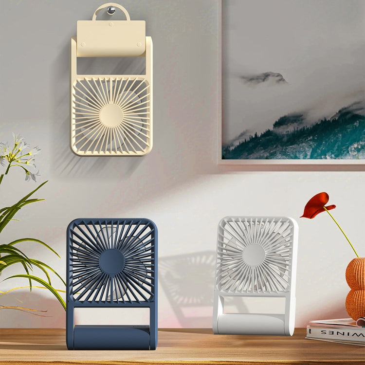 HX-123 USB Charging Wall-mounted Desktop Folding Thin and Light Small Fan(Blue) - Electric Fans by PMC TechLife | Online Shopping South Africa | PMC TechLife | Buy Now Pay Later Mobicred