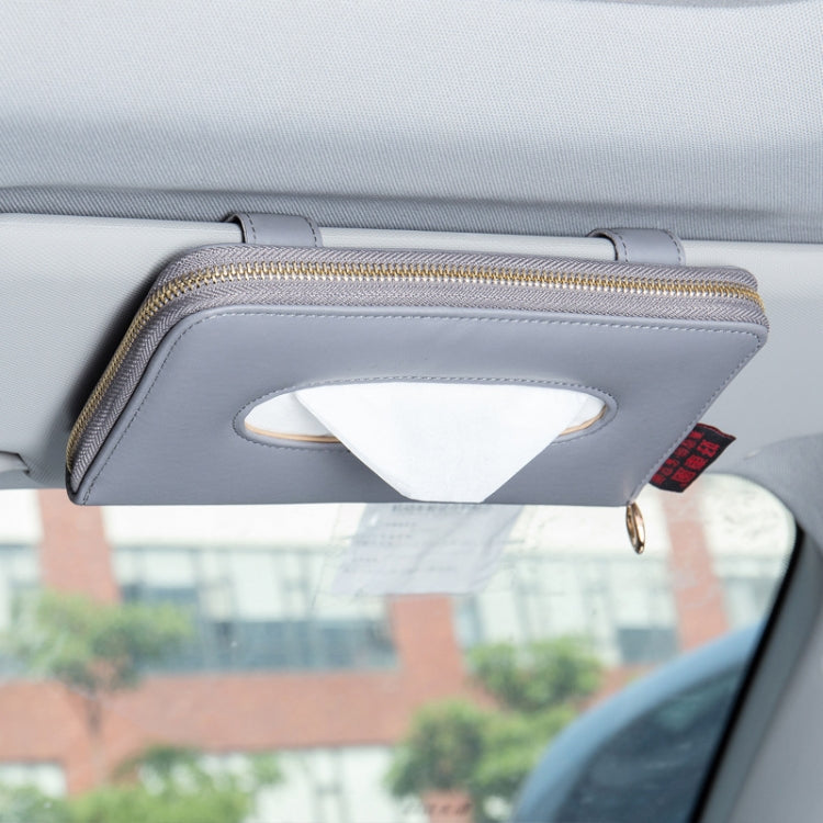 Car Sun Visor Skylight Hanging Tissue Box(H052 Gray) - Stowing Tidying by PMC TechLife | Online Shopping South Africa | PMC TechLife | Buy Now Pay Later Mobicred