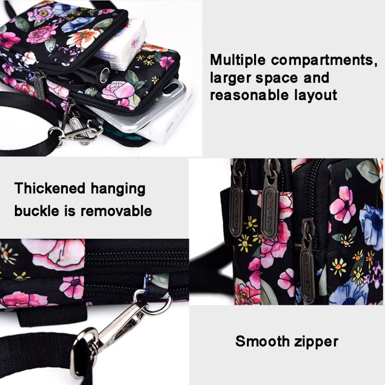 Printed Crossbody Mobile Phone Bag Mini Wallet With Arm Band, Style: Blue Printing - Single-shoulder Bags by PMC TechLife | Online Shopping South Africa | PMC TechLife | Buy Now Pay Later Mobicred