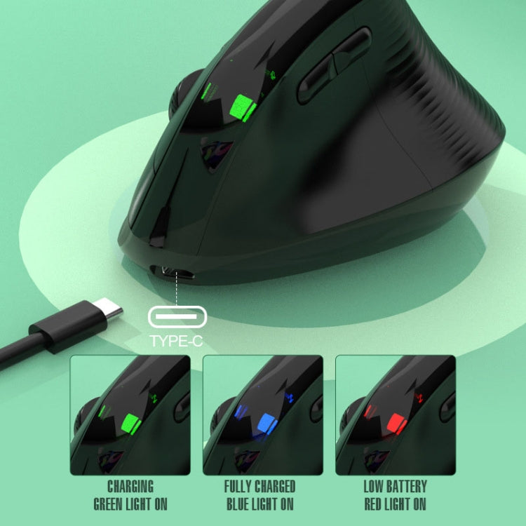 XUNSVFOX H5 Upright Vertical Dual Mode Mouse Rechargeable Wireless Business Office Mouse(Black) - free shipping - PMC Jewellery - Order now!