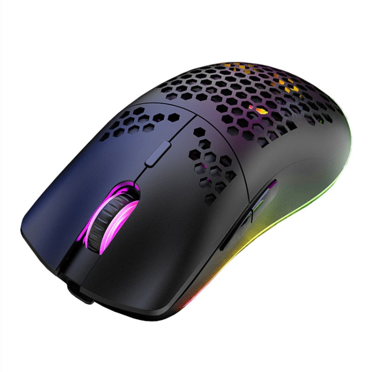 XUNSVFOX XYH80 Hollow Hole Rechargeable Wireless Gaming Mouse RGB Light Computer Office Mouse(Black) - free shipping - PMC Jewellery - Order now!