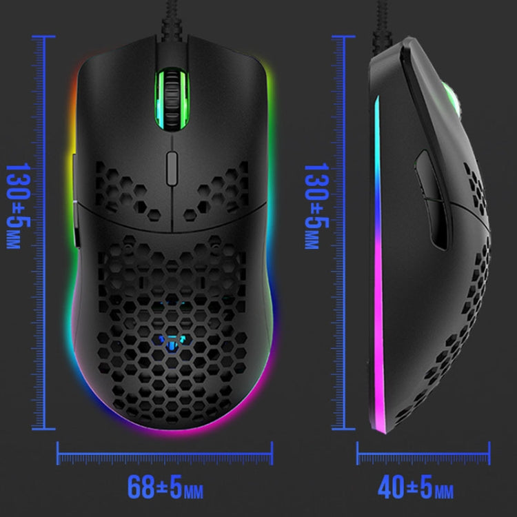 XUNSVFOX XYH90 Wired Hollow Hole Mouse RGB Illuminated Macro Programming Gaming Mouse(Black) - free shipping - PMC Jewellery - Order now!