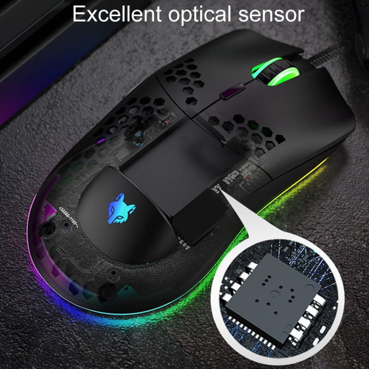 XUNSVFOX XYH90 Wired Hollow Hole Mouse RGB Illuminated Macro Programming Gaming Mouse(Black) - free shipping - PMC Jewellery - Order now!