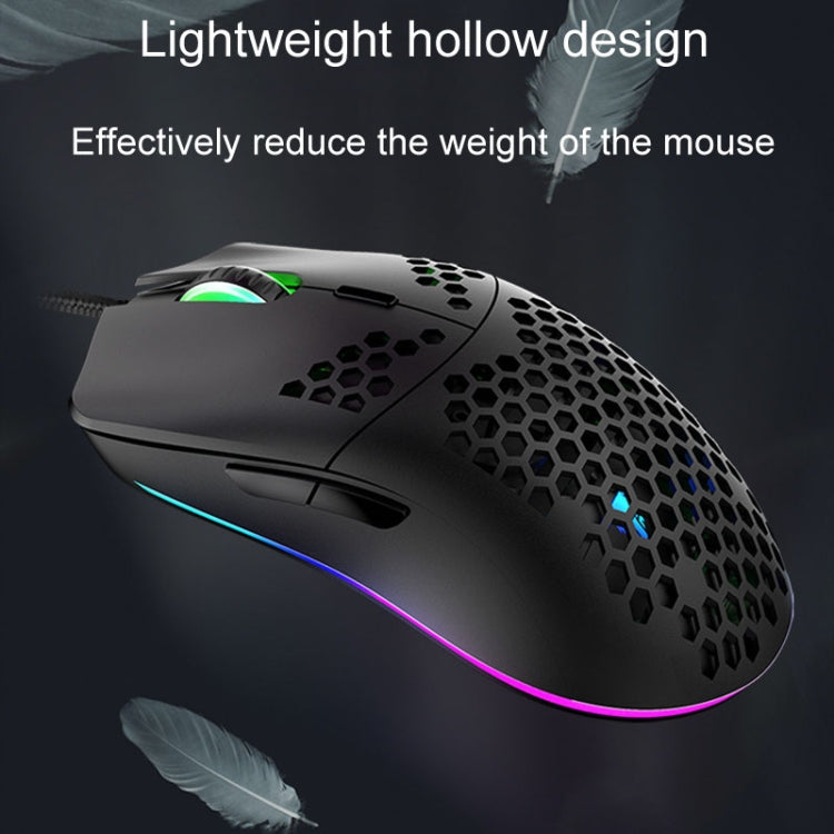 XUNSVFOX XYH90 Wired Hollow Hole Mouse RGB Illuminated Macro Programming Gaming Mouse(Black) - free shipping - PMC Jewellery - Order now!