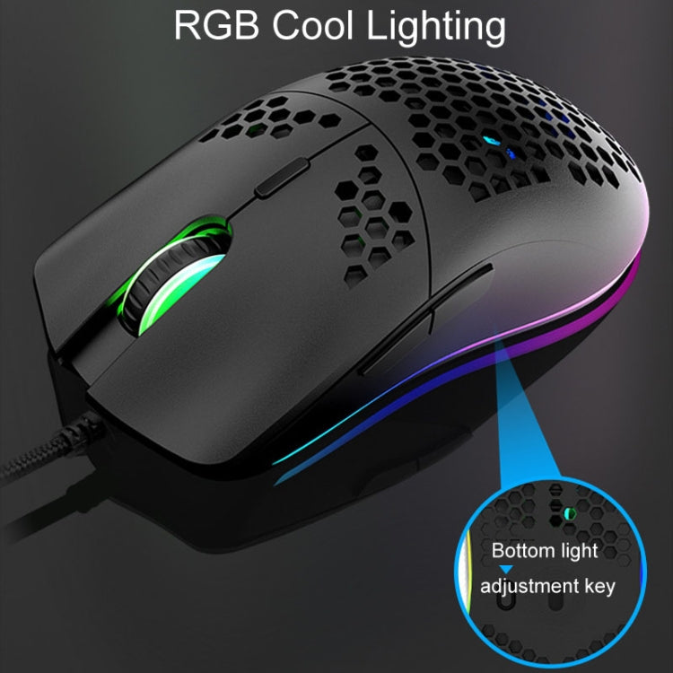 XUNSVFOX XYH90 Wired Hollow Hole Mouse RGB Illuminated Macro Programming Gaming Mouse(Black) - free shipping - PMC Jewellery - Order now!