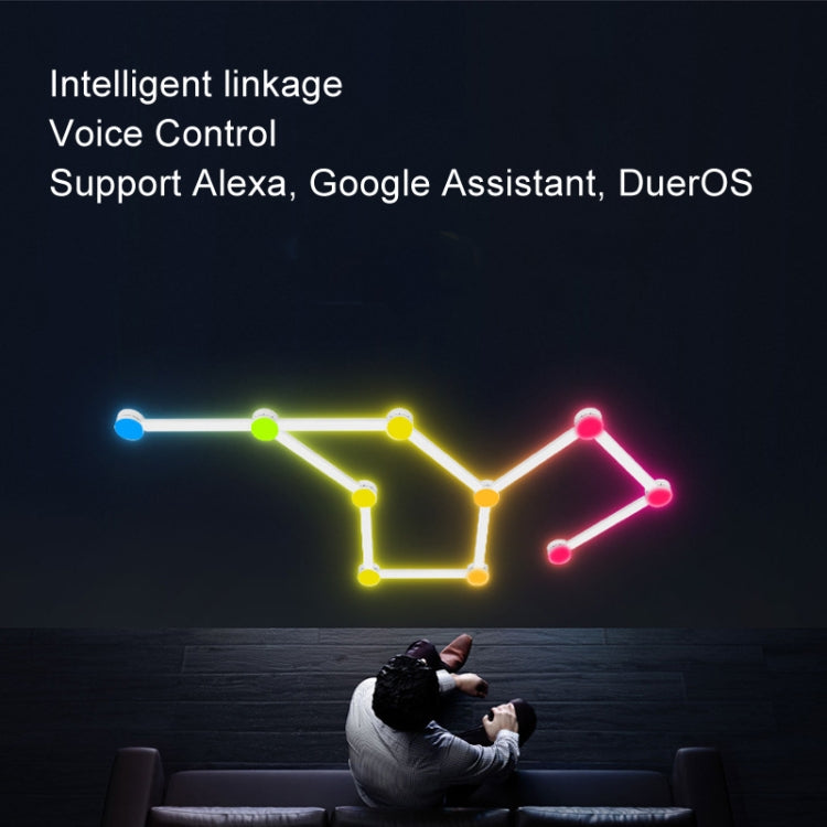 JSK-P30 9 Sections Smart WiFi Bluetooth Splicing Atmosphere Light Sound Control Constellation Light Support Amazon Alexa / Google Assistant / DuerOS AU Plug(White) - Novelty Lighting by PMC TechLife | Online Shopping South Africa | PMC TechLife | Buy Now Pay Later Mobicred