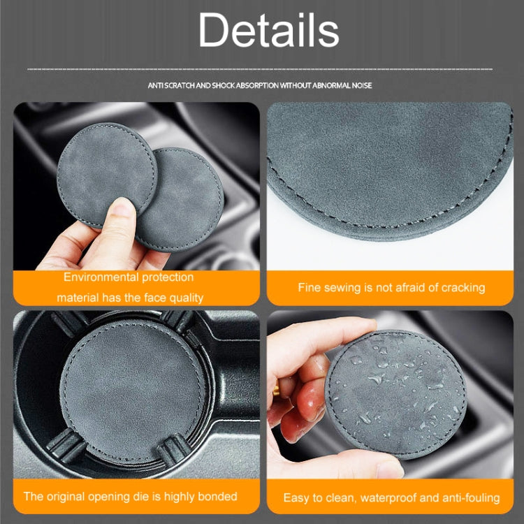 2pcs/ Set Car Suede Anti-Slip Water Coaster Car Interior Decoration(Gray) - Car Drink Holders by PMC TechLife | Online Shopping South Africa | PMC TechLife | Buy Now Pay Later Mobicred