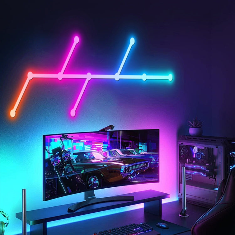 JSK-P22 5V Bluetooth RGB Stitching Light E-Sports Atmosphere Decorative Lamp, Style: 9 Sections+USB To DC Line+US Plug(White) - Novelty Lighting by PMC TechLife | Online Shopping South Africa | PMC TechLife | Buy Now Pay Later Mobicred