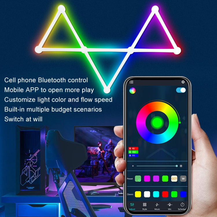 JSK-P22 5V Bluetooth RGB Stitching Light E-Sports Atmosphere Decorative Lamp, Style: 6 Sections+USB To DC Line+UK Plug(White) - free shipping - PMC TechLife - Order now!