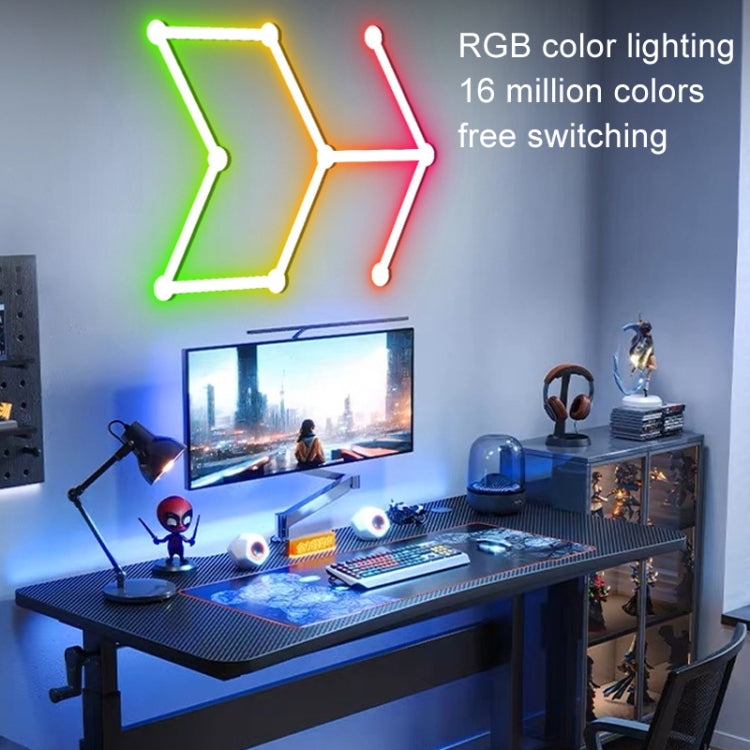 JSK-P22 5V Bluetooth RGB Stitching Light E-Sports Atmosphere Decorative Lamp, Style: 6 Sections+USB To DC Line+US Plug(Black) - Novelty Lighting by PMC TechLife | Online Shopping South Africa | PMC TechLife | Buy Now Pay Later Mobicred