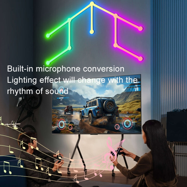 JSK-P22 5V Bluetooth RGB Stitching Light E-Sports Atmosphere Decorative Lamp, Style: 9 Sections+USB To DC Line+US Plug(Black) - Novelty Lighting by PMC TechLife | Online Shopping South Africa | PMC TechLife | Buy Now Pay Later Mobicred
