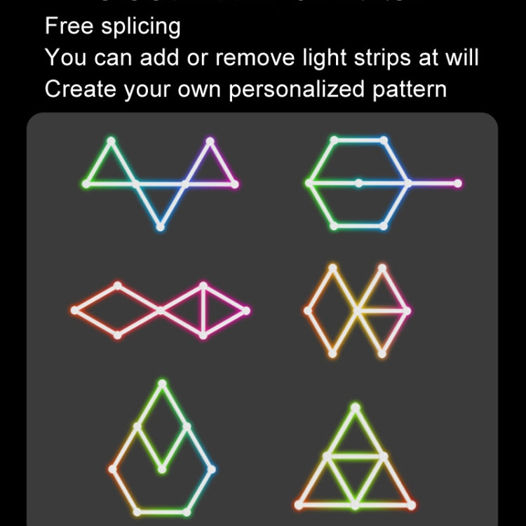 JSK-P22 5V Bluetooth RGB Stitching Light E-Sports Atmosphere Decorative Lamp, Style: 9 Sections+USB To DC Line+US Plug(White) - Novelty Lighting by PMC TechLife | Online Shopping South Africa | PMC TechLife | Buy Now Pay Later Mobicred