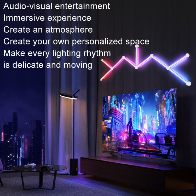 JSK-P22 5V Bluetooth RGB Stitching Light E-Sports Atmosphere Decorative Lamp, Style: 9 Sections+USB To DC Line+EU Plug(White) - Novelty Lighting by PMC TechLife | Online Shopping South Africa | PMC TechLife | Buy Now Pay Later Mobicred