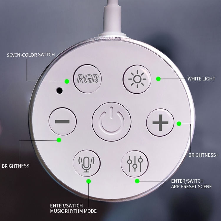 JSK-P22 5V Bluetooth RGB Stitching Light E-Sports Atmosphere Decorative Lamp, Style: 6 Sections+USB To DC Line+EU Plug(White) - free shipping - PMC TechLife - Order now!